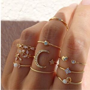Gold and Silver Women's Ring Set